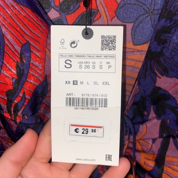 Zara tropical Tshirt fit dress NWT - Picture 2 of 5